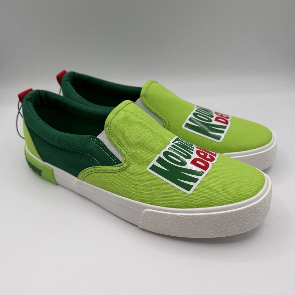 Mountain Dew Slip‎ On Sneakers Mens 12 Green Loafers Shoes Soda Pop Gift NEW